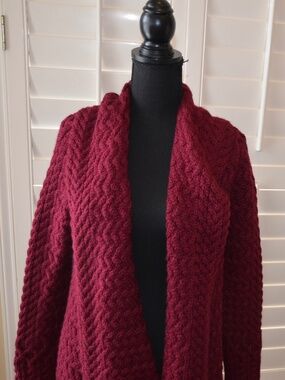 The J. Peterman Company Wool Open Cardigan Sweater